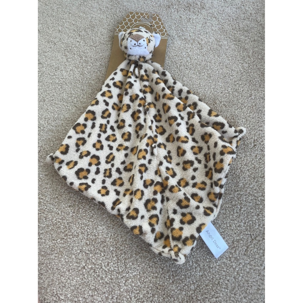 Angel Dear Leopard Blankie Baby Security Blanket Lovey Cheetah Print Tan Brown